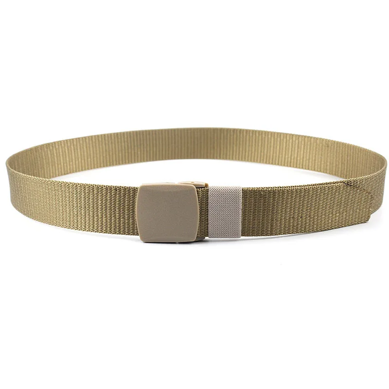 Men Female Belts Military Nylon Adjustable Belt Men Outdoor Travel Tactical Waist Belt with Plastic Buckle for Pants 130cm