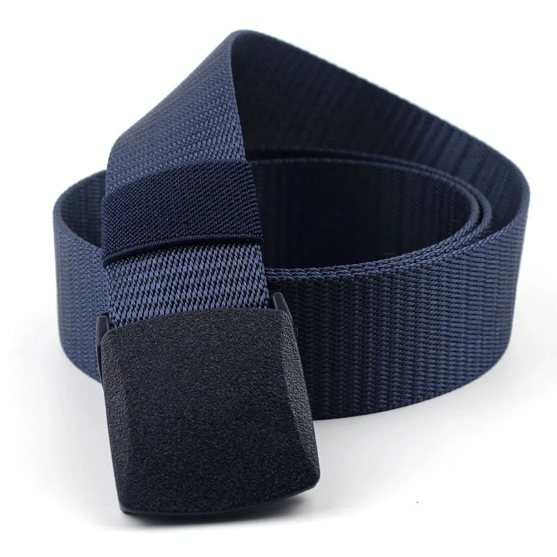 Men Female Belts Military Nylon Adjustable Belt Men Outdoor Travel Tactical Waist Belt with Plastic Buckle for Pants 130cm