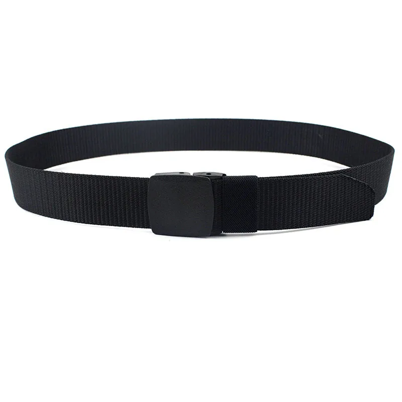 Men Female Belts Military Nylon Adjustable Belt Men Outdoor Travel Tactical Waist Belt with Plastic Buckle for Pants 130cm