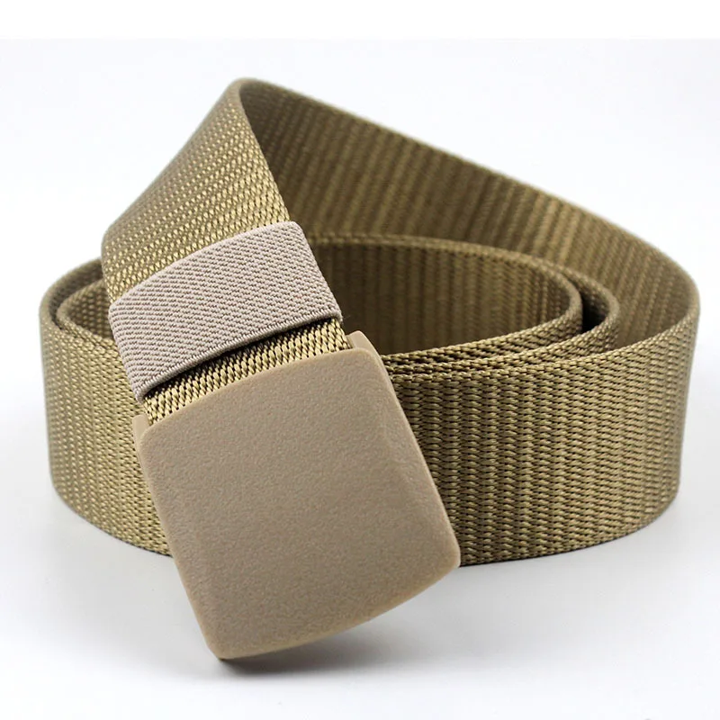 Men Female Belts Military Nylon Adjustable Belt Men Outdoor Travel Tactical Waist Belt with Plastic Buckle for Pants 130cm
