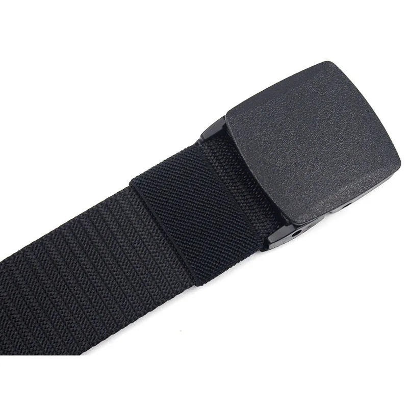 Men Female Belts Military Nylon Adjustable Belt Men Outdoor Travel Tactical Waist Belt with Plastic Buckle for Pants 130cm