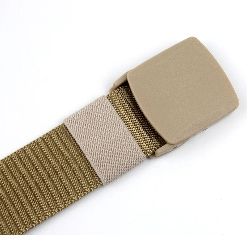 Men Female Belts Military Nylon Adjustable Belt Men Outdoor Travel Tactical Waist Belt with Plastic Buckle for Pants 130cm
