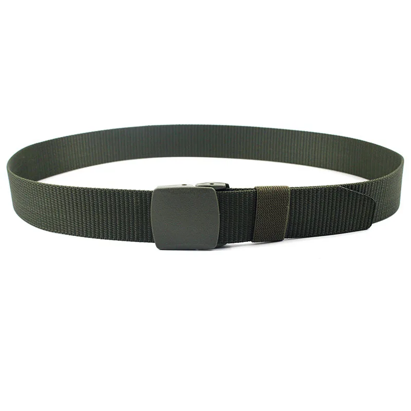 Men Female Belts Military Nylon Adjustable Belt Men Outdoor Travel Tactical Waist Belt with Plastic Buckle for Pants 130cm