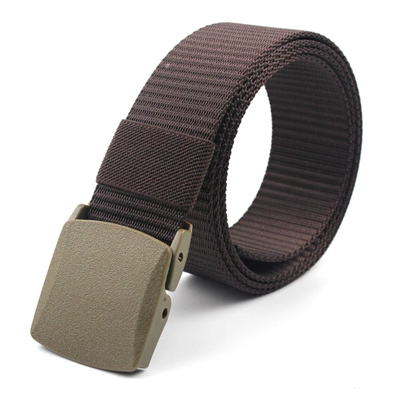 Men Female Belts Military Nylon Adjustable Belt Men Outdoor Travel Tactical Waist Belt with Plastic Buckle for Pants 130cm