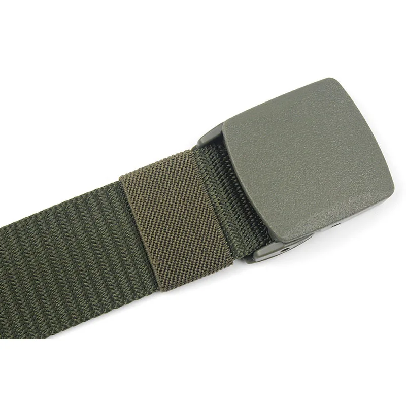 Men Female Belts Military Nylon Adjustable Belt Men Outdoor Travel Tactical Waist Belt with Plastic Buckle for Pants 130cm