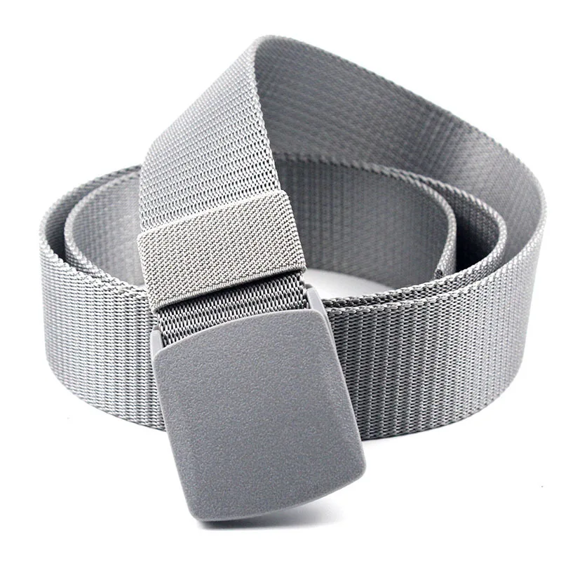 Men Female Belts Military Nylon Adjustable Belt Men Outdoor Travel Tactical Waist Belt with Plastic Buckle for Pants 130cm