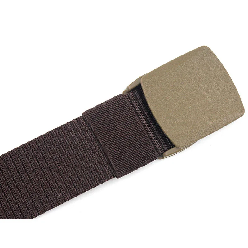 Men Female Belts Military Nylon Adjustable Belt Men Outdoor Travel Tactical Waist Belt with Plastic Buckle for Pants 130cm