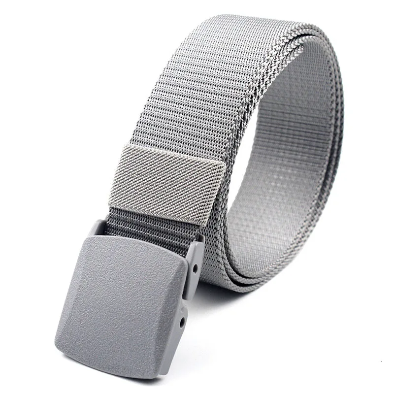 Men Female Belts Military Nylon Adjustable Belt Men Outdoor Travel Tactical Waist Belt with Plastic Buckle for Pants 130cm