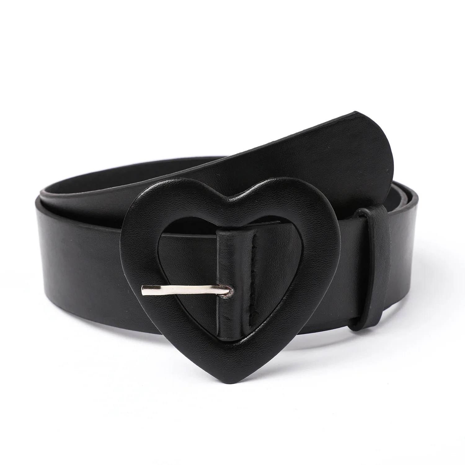 3.8x105cm Heart Belt for Women Love Buckle New Pu Leather Jeans Belts Ladies Cute Pink Belt Female Personality Dress Waistband