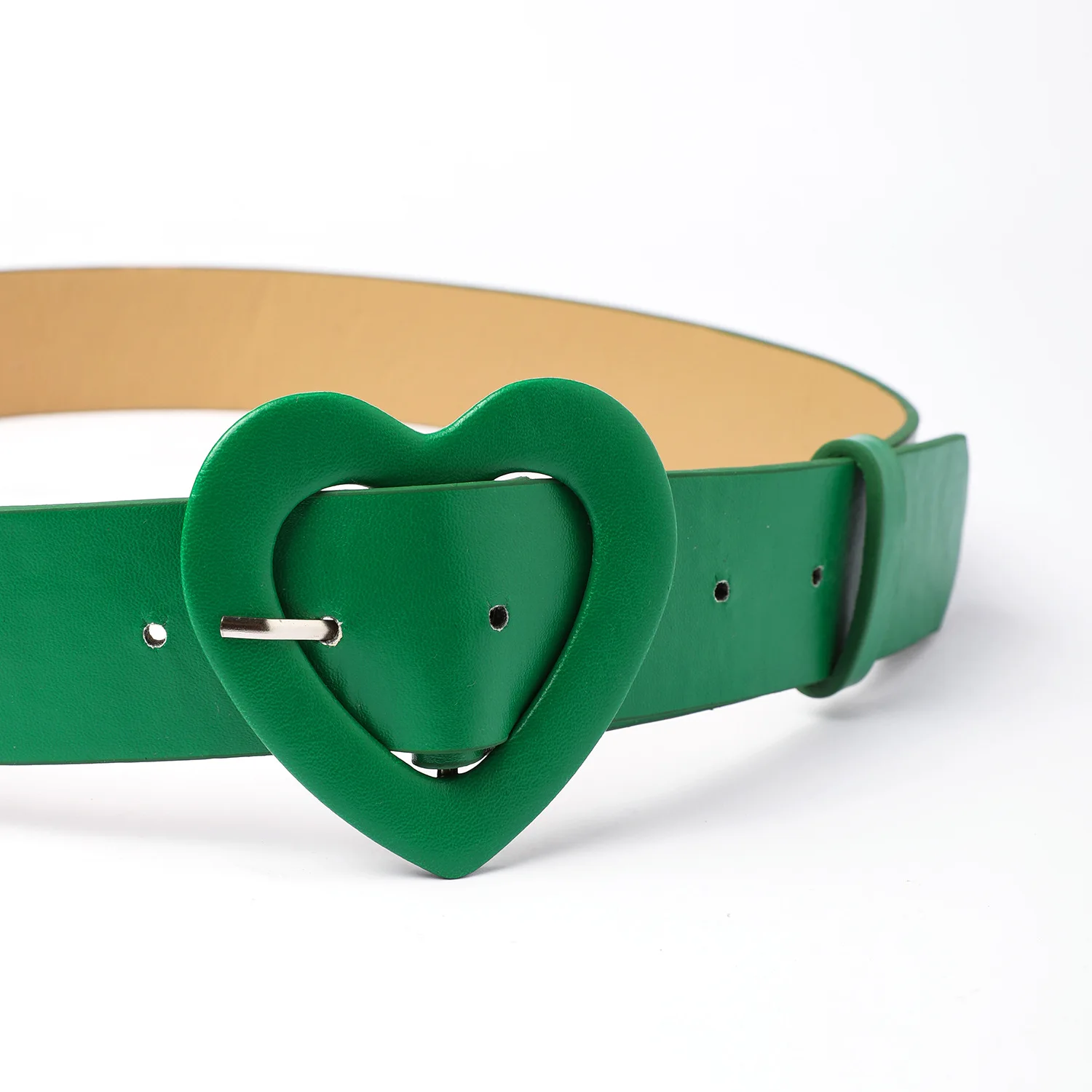 3.8x105cm Heart Belt for Women Love Buckle New Pu Leather Jeans Belts Ladies Cute Pink Belt Female Personality Dress Waistband