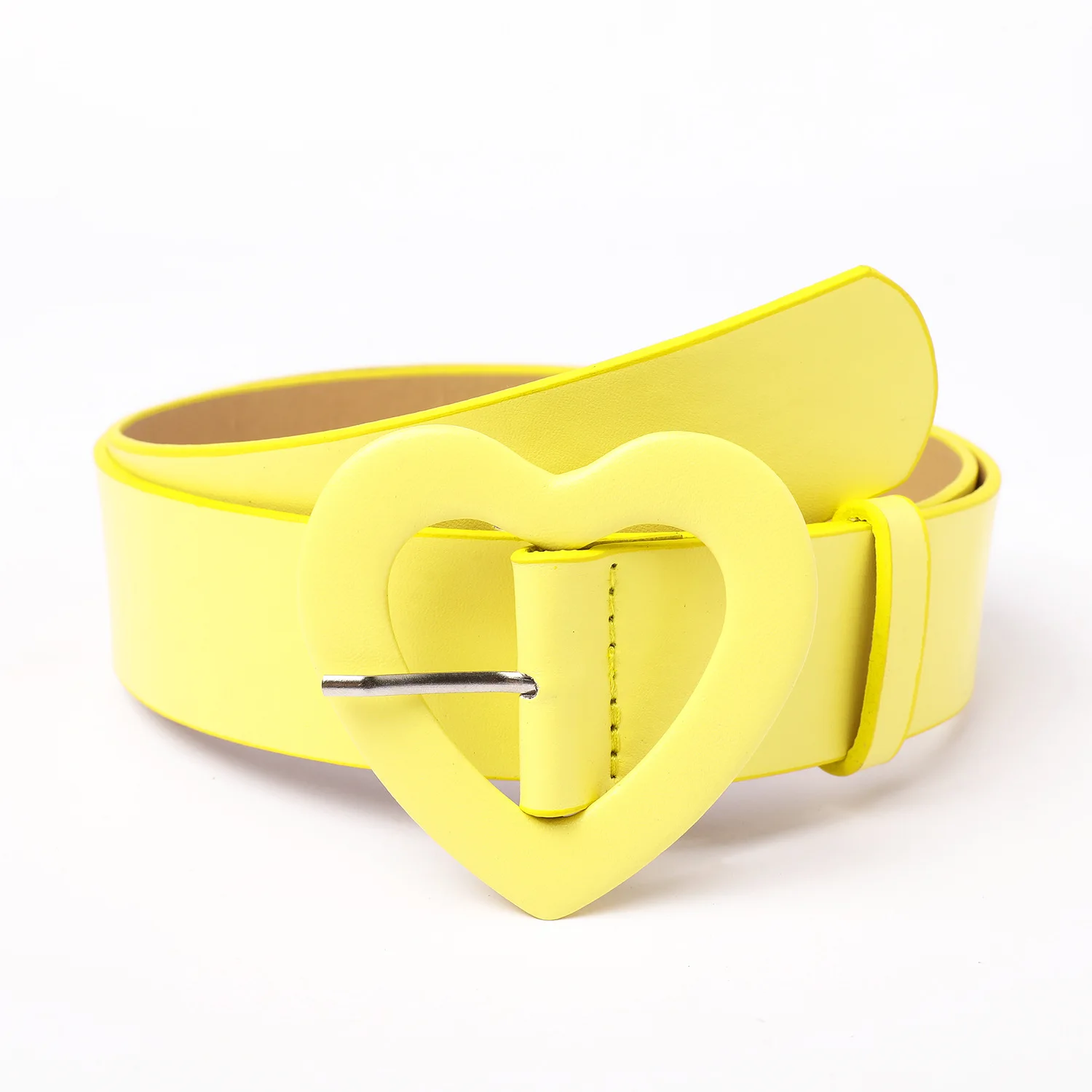3.8x105cm Heart Belt for Women Love Buckle New Pu Leather Jeans Belts Ladies Cute Pink Belt Female Personality Dress Waistband