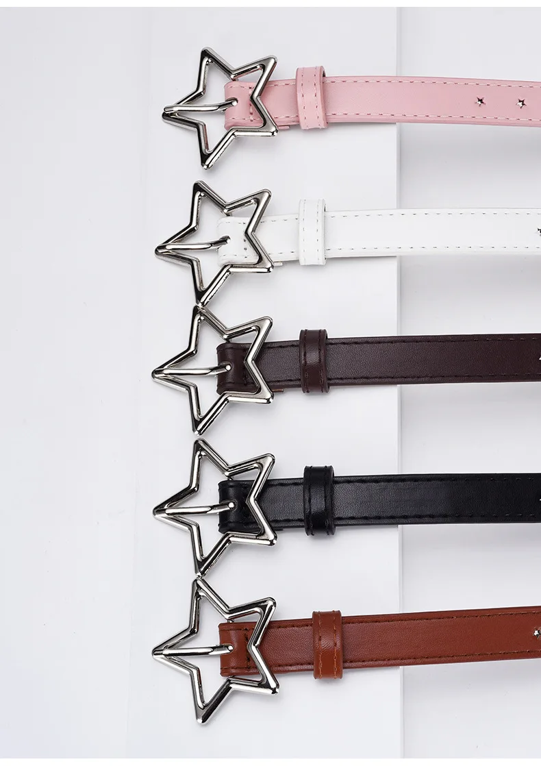 1.8x93cm Children Kids Adjustable Metal Snap PU Leather Belt Girls Boys Silver Buckle Belts Waistband Pants Decor Waist Belt