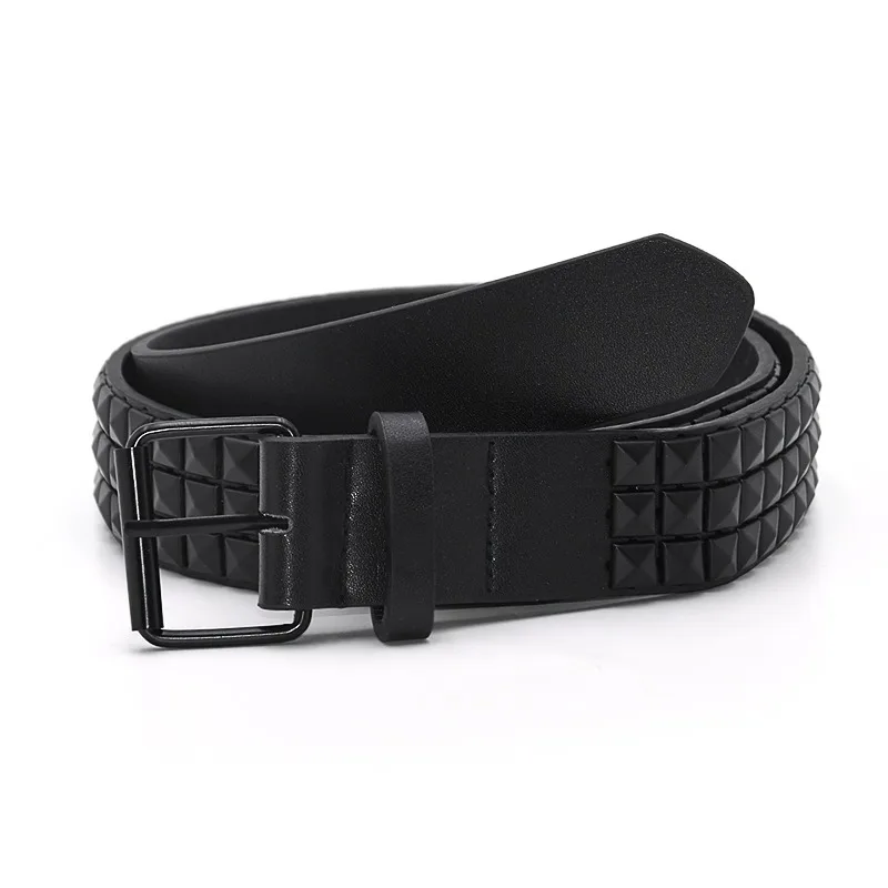 Fashion Rivet Belt Men Women's Studded Belt Punk Rock With Pin Buckle Drop Shipping Black