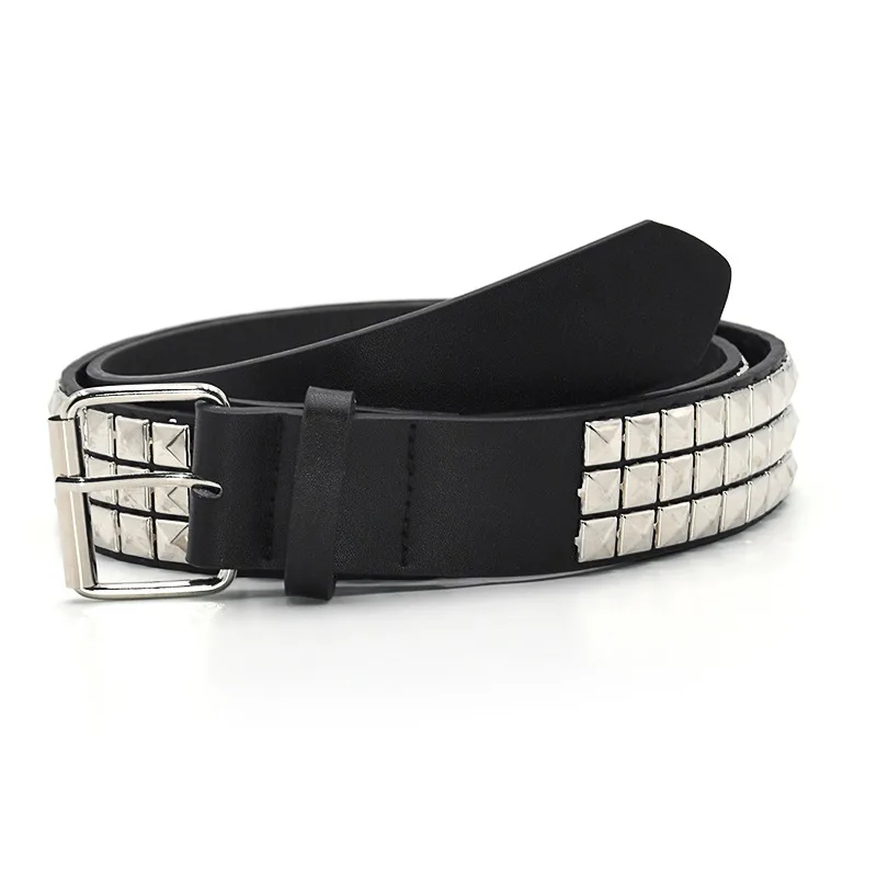 Fashion Rivet Belt Men Women's Studded Belt Punk Rock With Pin Buckle Drop Shipping Black