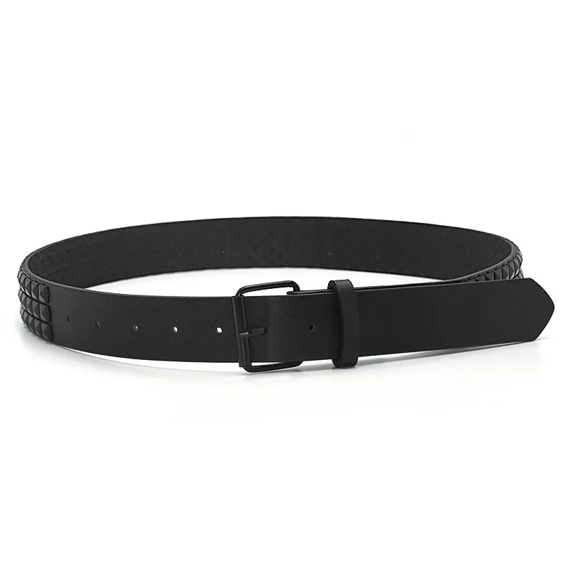 Fashion Rivet Belt Men Women's Studded Belt Punk Rock With Pin Buckle Drop Shipping Black