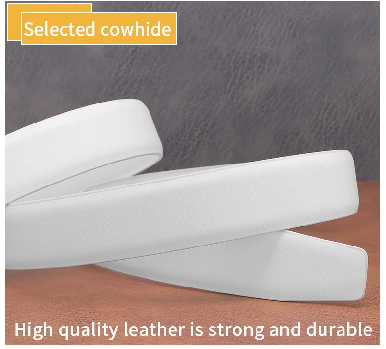 Fashion belts young men pin buckle genuine leather cowhide Waistband high quality white casual jeans ceinture homme B650