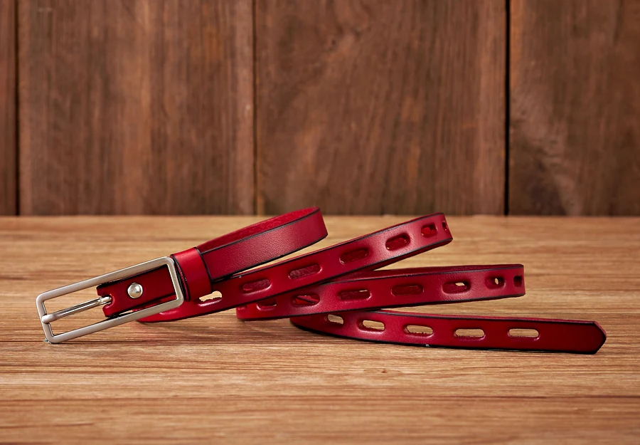 1.2CM Dress Decoration Knot Belt Strap Thin Women Belt Pin Buckle Genuine Leather Belt Women Real Cowskin Leather Female Belts