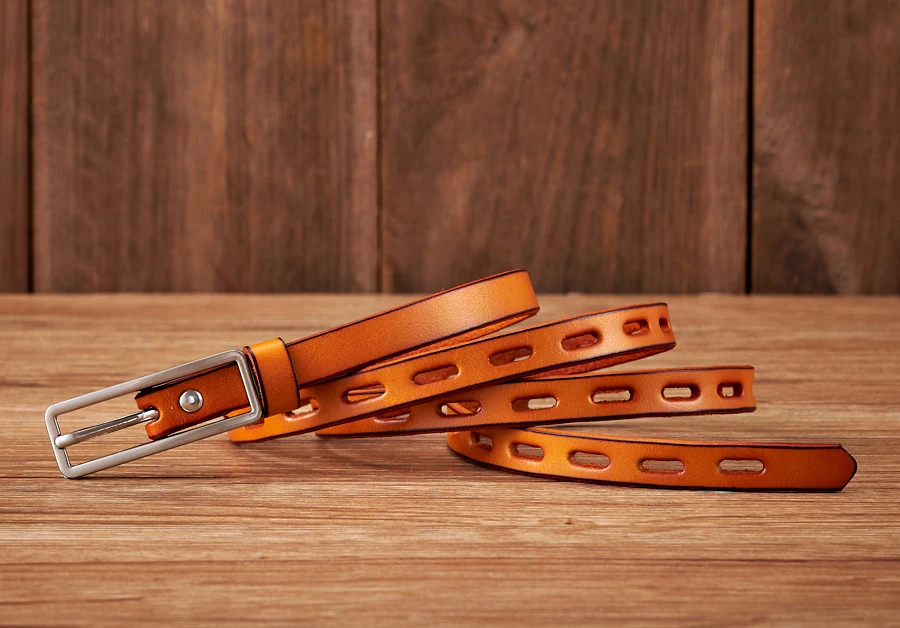 1.2CM Dress Decoration Knot Belt Strap Thin Women Belt Pin Buckle Genuine Leather Belt Women Real Cowskin Leather Female Belts