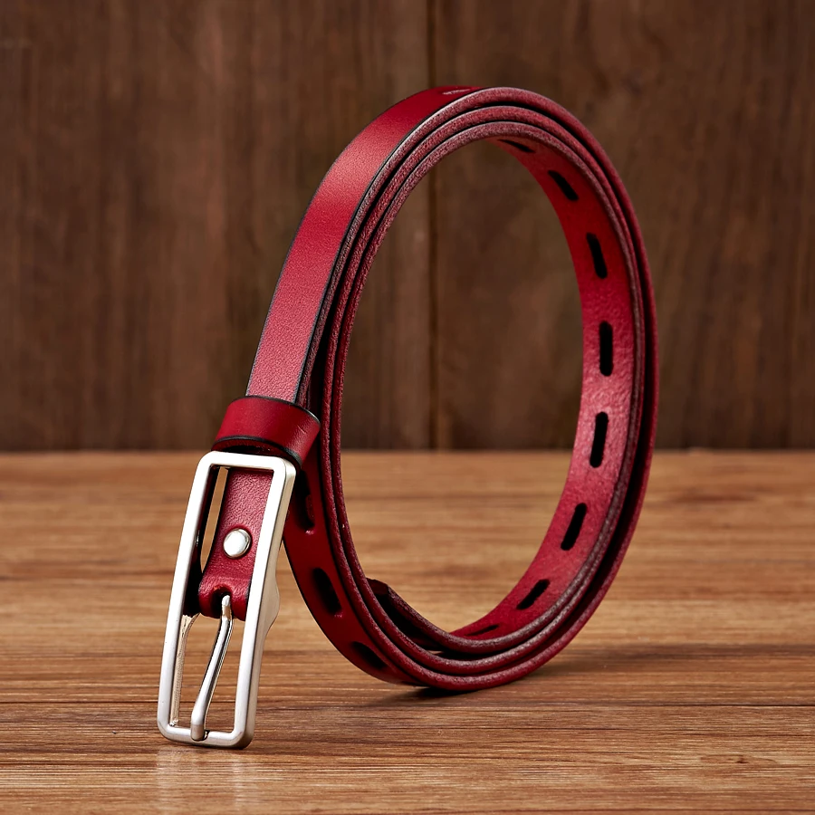 1.2CM Dress Decoration Knot Belt Strap Thin Women Belt Pin Buckle Genuine Leather Belt Women Real Cowskin Leather Female Belts