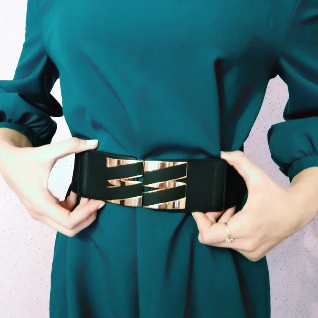 Women's Elastic Wide Waistband Fashion Stretch Waist Girdle Dress Adornment