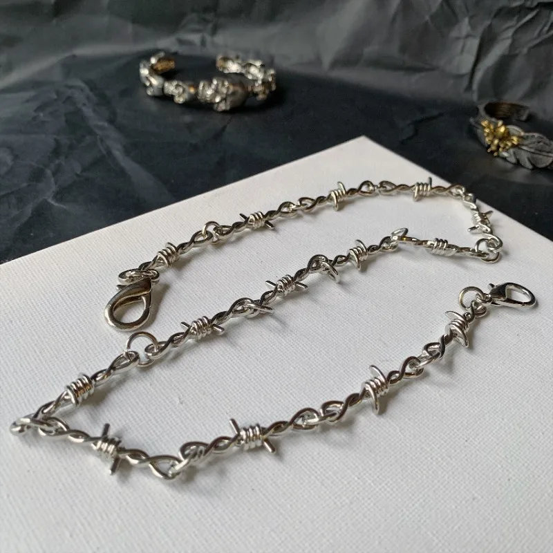 Punk Belts Thorns Wire Barbed Trousers Long Waist Chain Y2k Belts Hippop Grunge Goth Women Men Pants Jeans Accessories