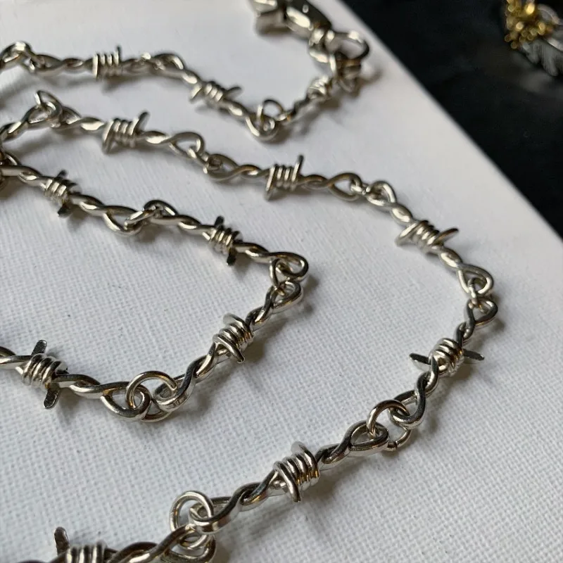 Punk Belts Thorns Wire Barbed Trousers Long Waist Chain Y2k Belts Hippop Grunge Goth Women Men Pants Jeans Accessories