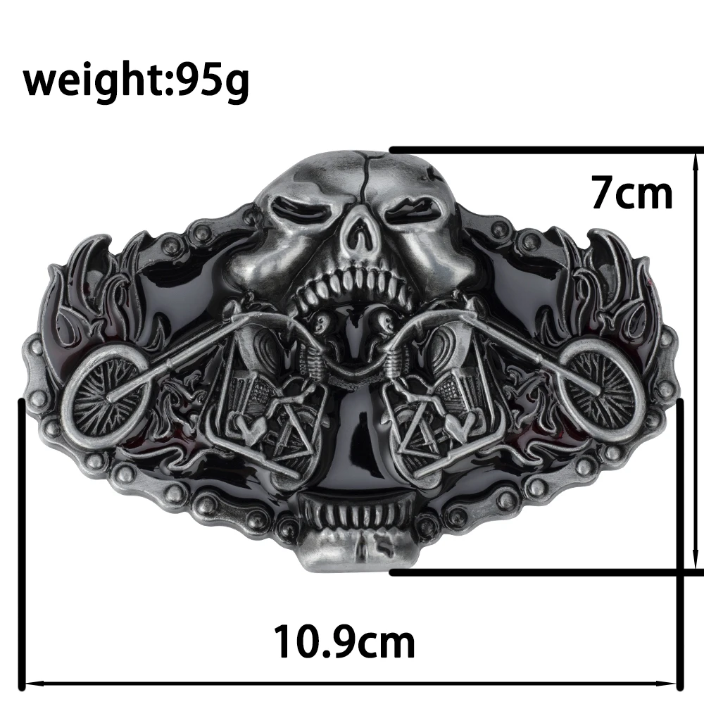 Embossed Lerther Belt Cowboy Motorcycle Buckle Leisure Decoration