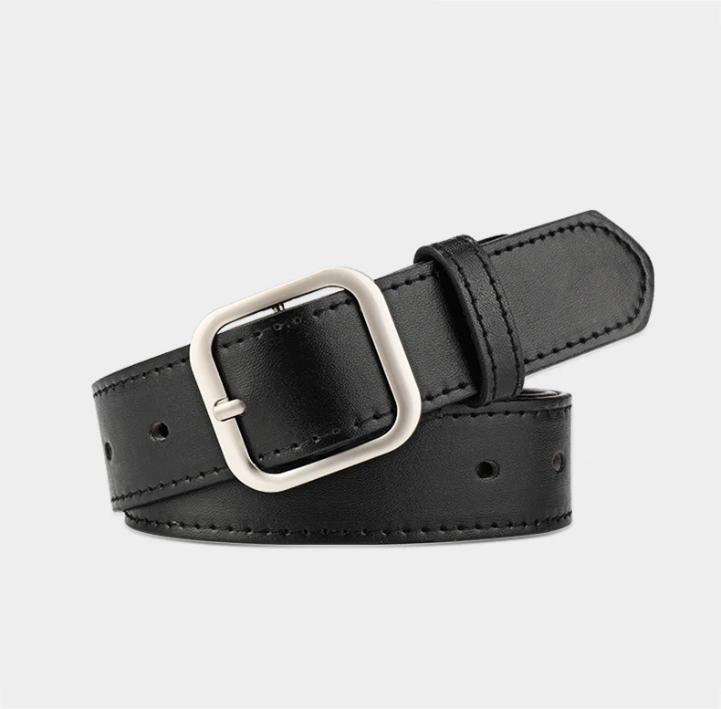 2026 New Korean Fashion Wild Belt Chic Students Casual Retro Simple Square Buckle Belt Trouser Belt Men and Women