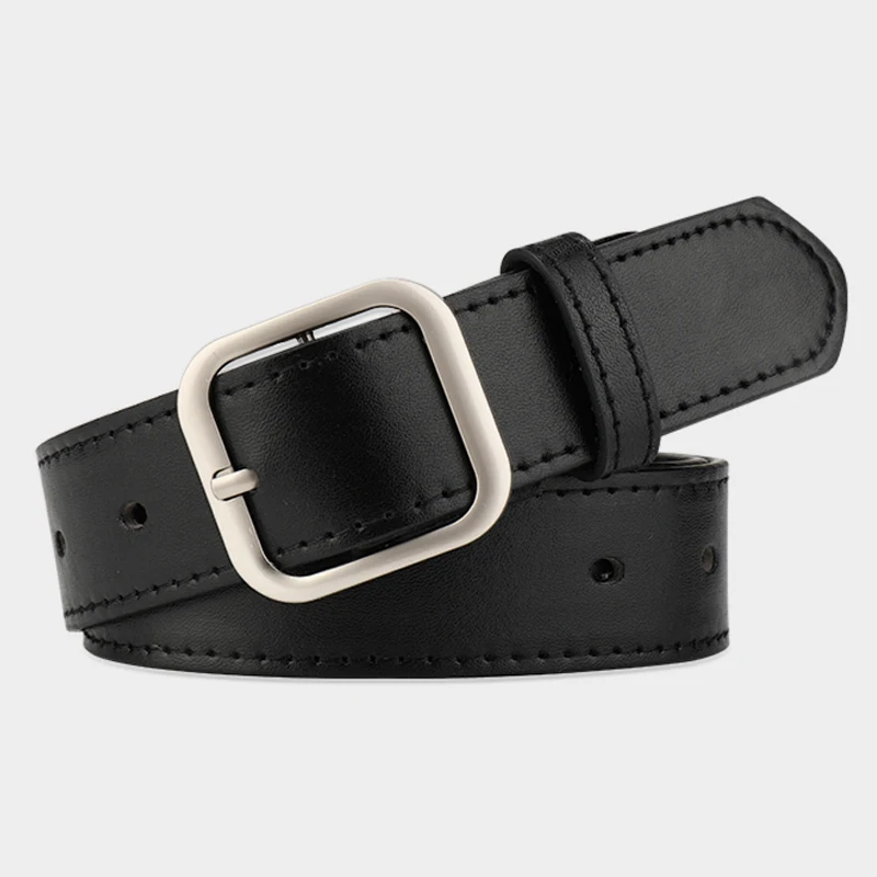 2026 New Korean Fashion Wild Belt Chic Students Casual Retro Simple Square Buckle Belt Trouser Belt Men and Women