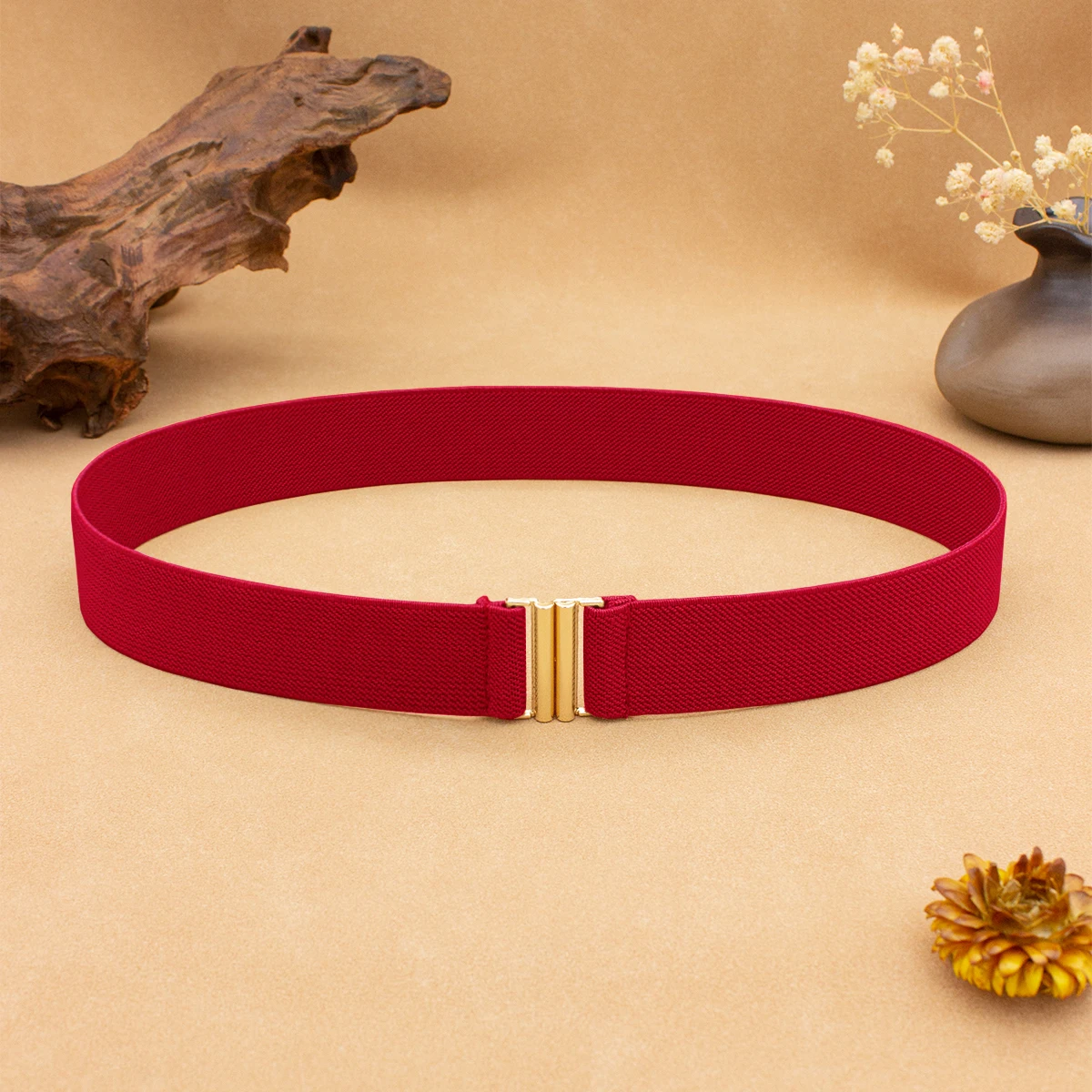 SISHION 2026 Promotion Elastic Waist Belt Fashion Women Pink Red Black White Belts Slim Corset Waistband Cummerbund YD0001Gold