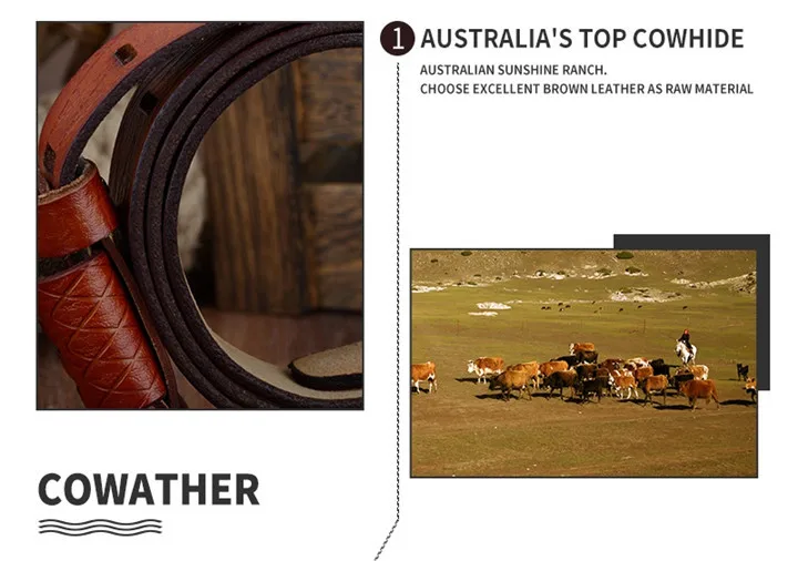 COWATHER 2021 QUALITY cow genuine luxury leather men belts for men strap male pin buckle BIG SIZE 100-130cm 3.8 width QSK001