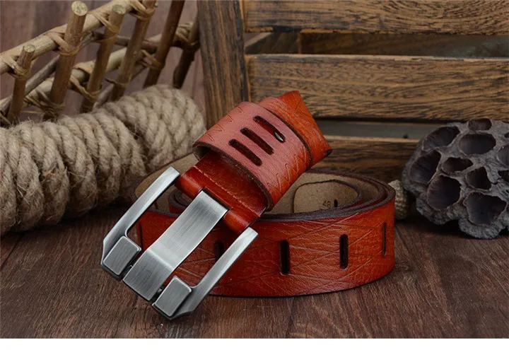 COWATHER 2021 QUALITY cow genuine luxury leather men belts for men strap male pin buckle BIG SIZE 100-130cm 3.8 width QSK001