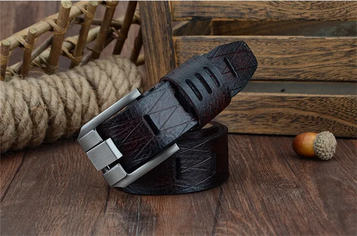 COWATHER 2021 QUALITY cow genuine luxury leather men belts for men strap male pin buckle BIG SIZE 100-130cm 3.8 width QSK001