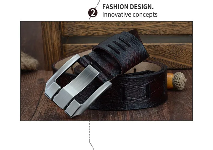 COWATHER 2021 QUALITY cow genuine luxury leather men belts for men strap male pin buckle BIG SIZE 100-130cm 3.8 width QSK001
