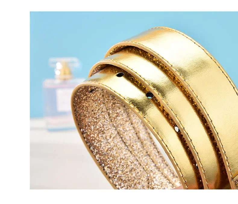 Gold Belt Women Fashion PU Leather Belts for Woman Luxury High Quality Brand Casual Strap for Jeans Women Designer Belt New