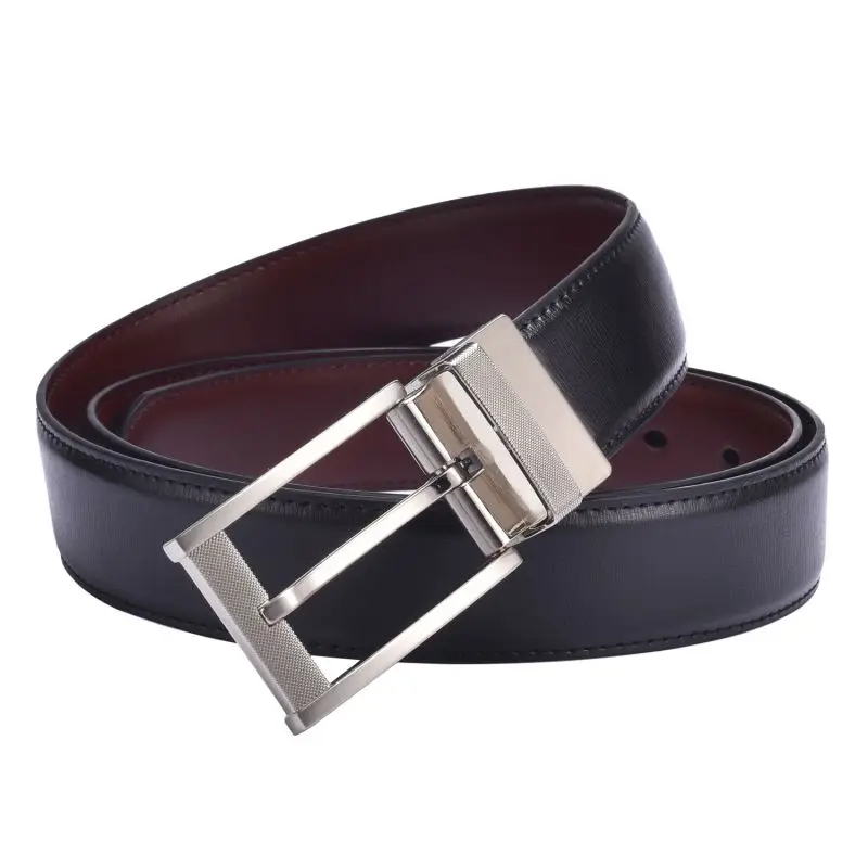 Men’s Reversible Leather Belt for Casual Golf Dress Pants Shirts, Double Style - 2 Sides