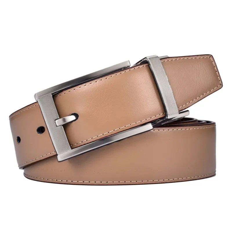 Men’s Reversible Leather Belt for Casual Golf Dress Pants Shirts, Double Style - 2 Sides