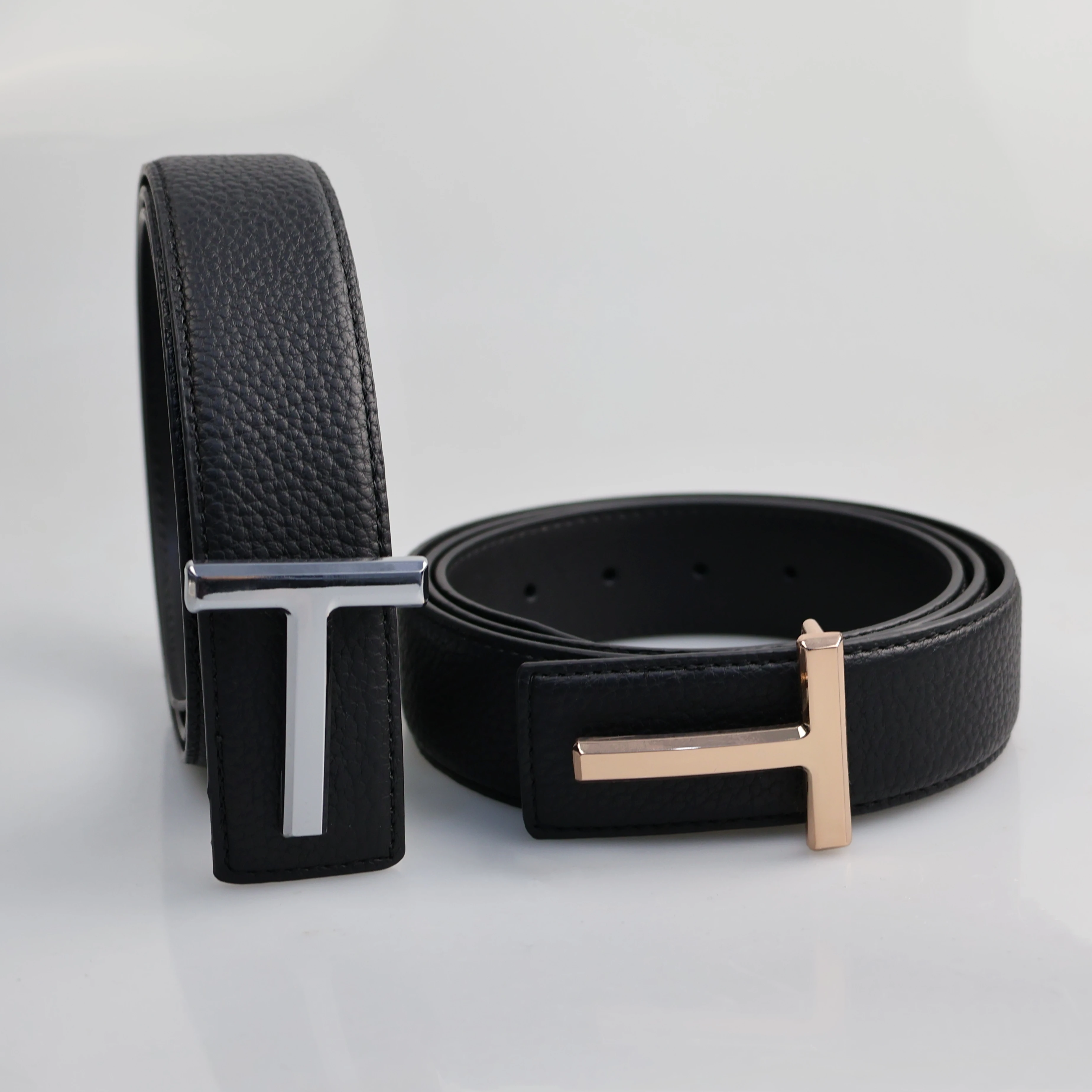 High Quality Designer Belts Men Fashion T Letter Luxury Famous Genuine Leather Belt Jeans Formal Cowskin Black Waist Strap 3.8cm