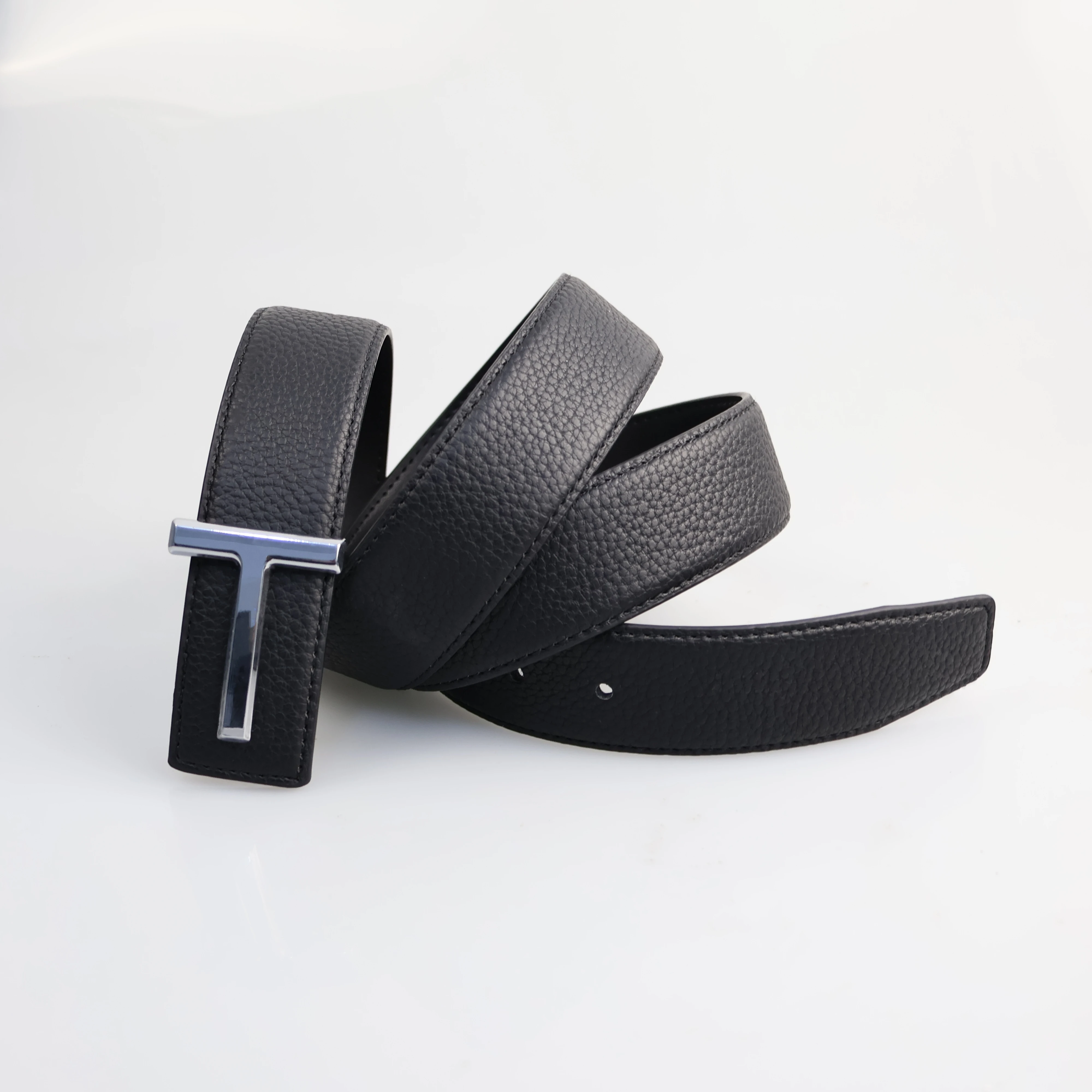 High Quality Designer Belts Men Fashion T Letter Luxury Famous Genuine Leather Belt Jeans Formal Cowskin Black Waist Strap 3.8cm