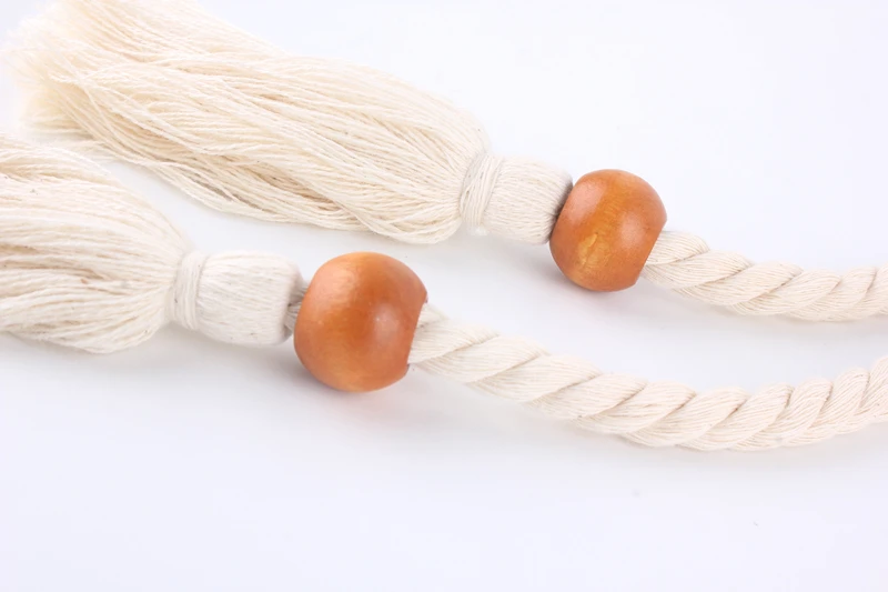 Retro Artistic Waistband Rope Belts For Women Woven Weaving Tassels Waist Strap Cotton Thread Long Knotted  Accessories