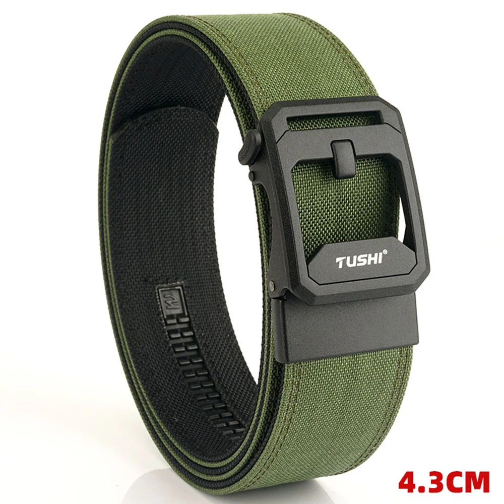 TUSHI New Hard Gun Belt for Men and Women Alloy Automatic Buckle Tactical Outdoor Molle Belt 1100D Nylon Military IPSC Belt Male