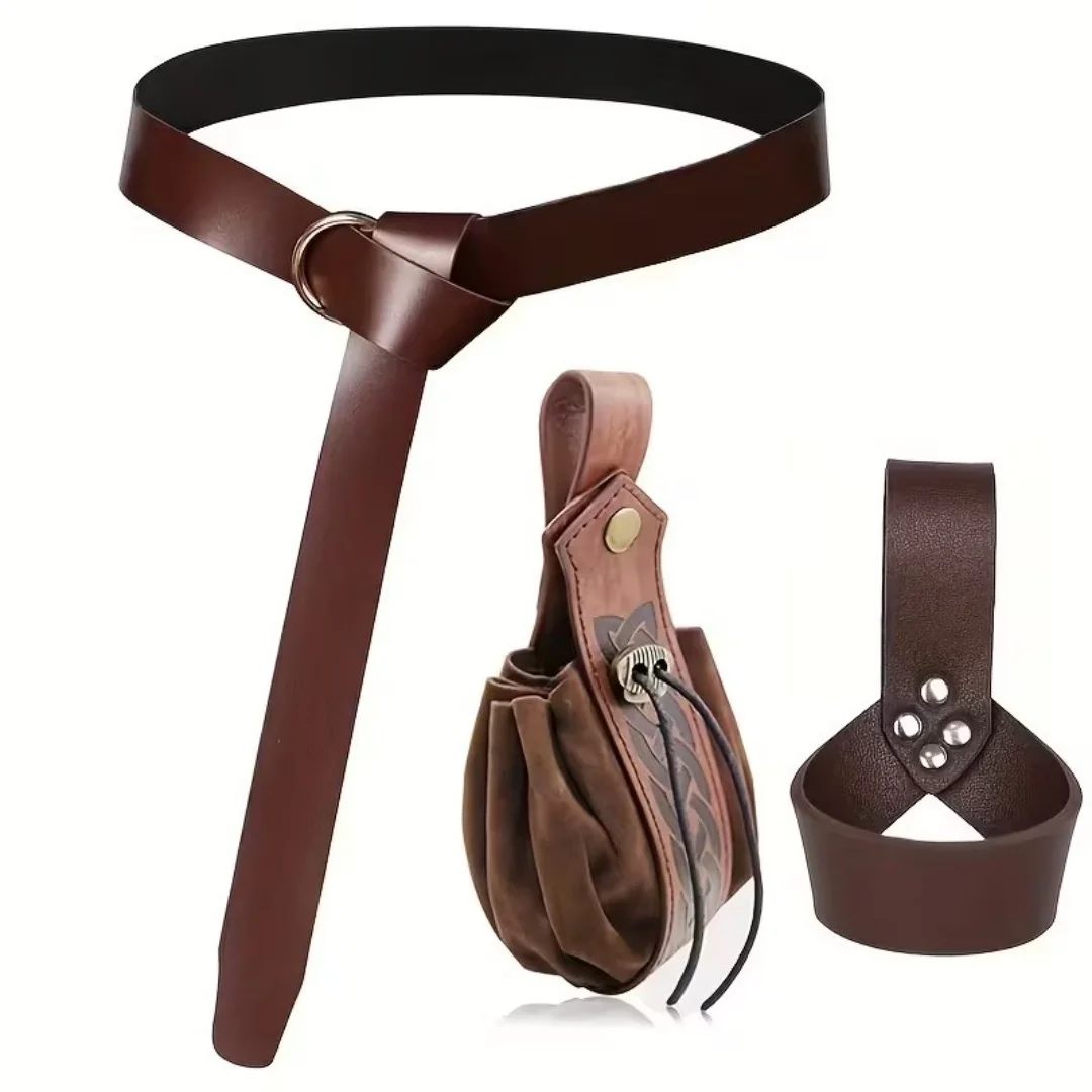 1pcs/3pcs UYEE Vintage Viking Warrior Medieval Knight Belt Scabbard Halloween Cosplay Costume Weapon Accessories