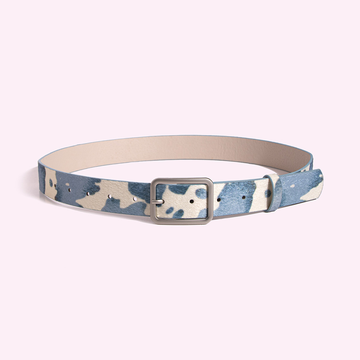 Newest 2.9cmX100cm Wide Woman Square Buckle Belt Dairy Cattle Striped Print Ladies Dress Belt Clothing Accessories Decoration