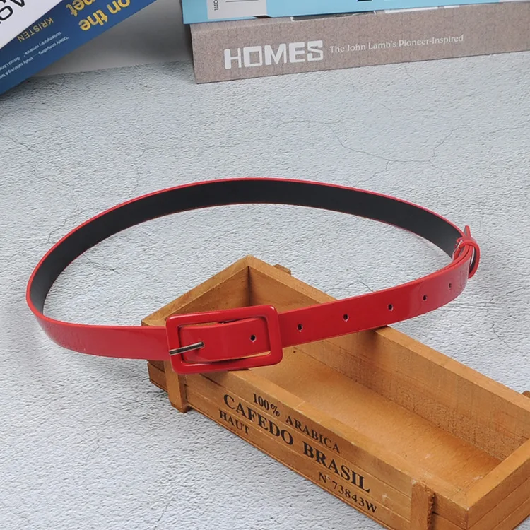 Women Belt Fashion Show Candy Color Thin Casual Versatile Female Students Youth Trouser Around Wide 2cm Red Yellow Blue Black