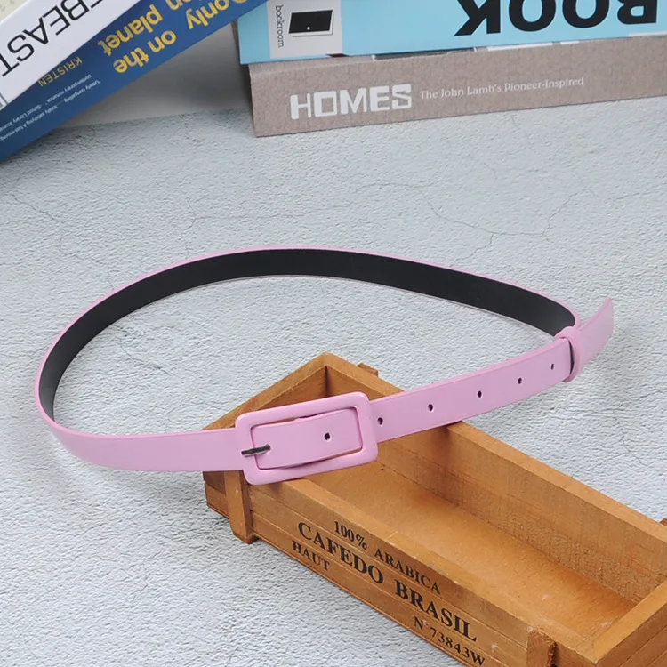 Women Belt Fashion Show Candy Color Thin Casual Versatile Female Students Youth Trouser Around Wide 2cm Red Yellow Blue Black