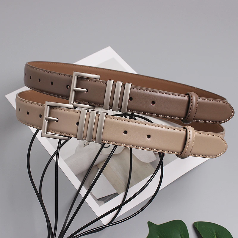 2022 Luxury Designer Jean Strap Belt Brand Genuine Cow Leather Belts for Women Fashion Adjustable Belts Dress Cowhide Waistband