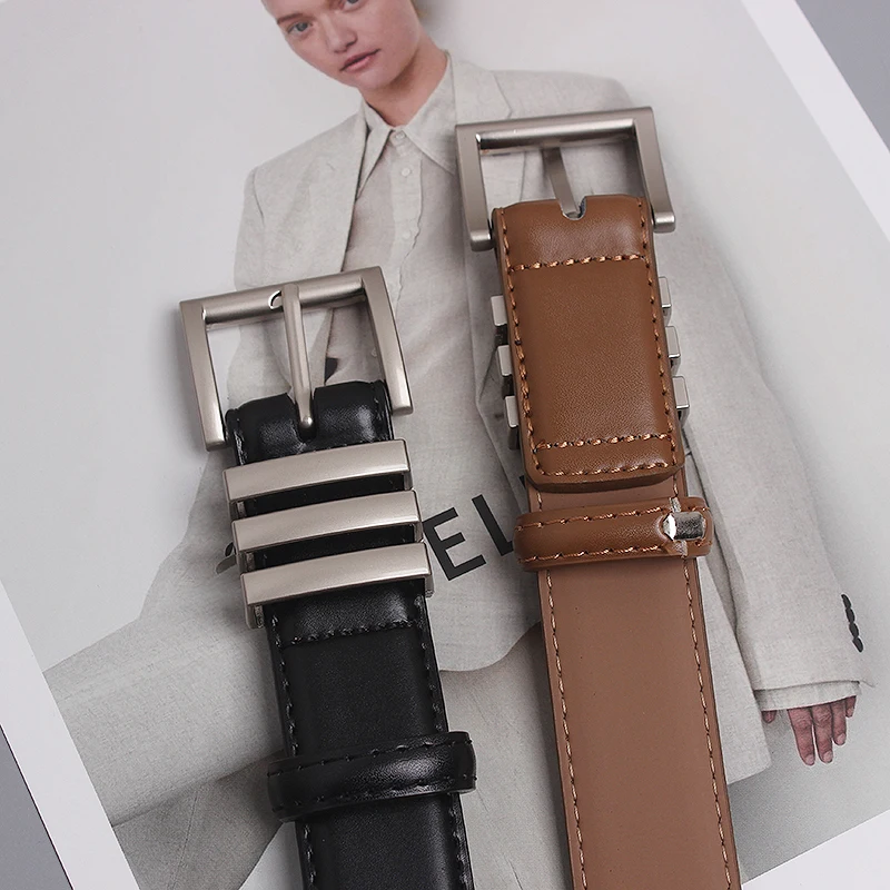 2022 Luxury Designer Jean Strap Belt Brand Genuine Cow Leather Belts for Women Fashion Adjustable Belts Dress Cowhide Waistband