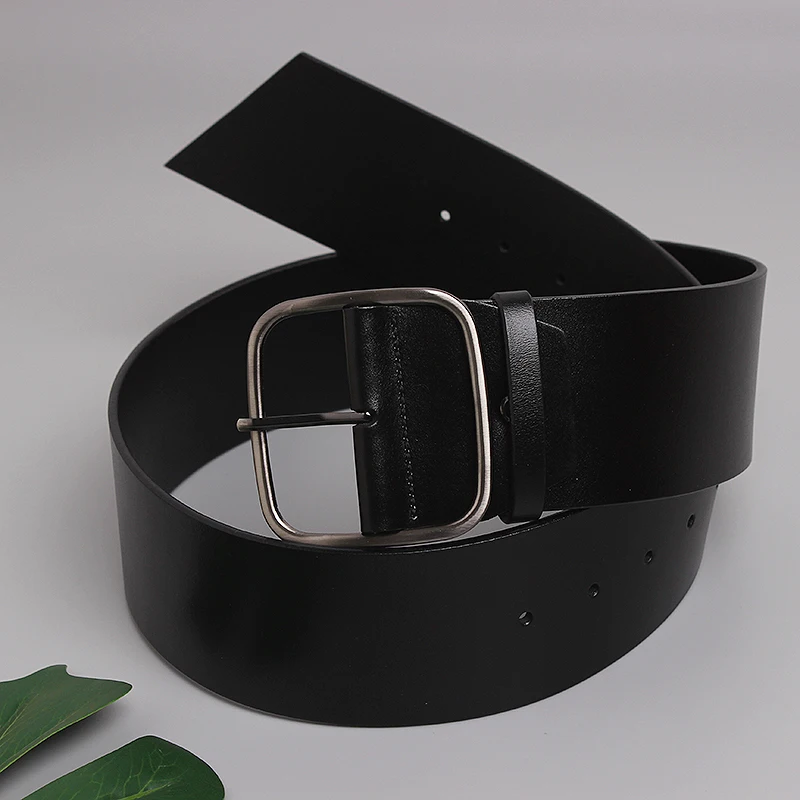 Brand Quality WIde Belt Black Cow Leather Waistband for Women Winter Dress Waist Belt Corset European Genuine Leather Women Belt