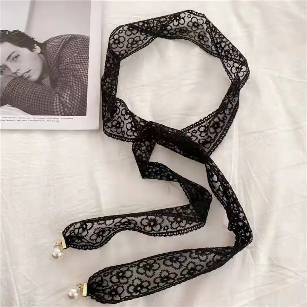 New Sweet Decorative Lace Waist Belts Pearl Pendant Clothing Accessories Chain Belt Elegant Dress Waist Chain for Women