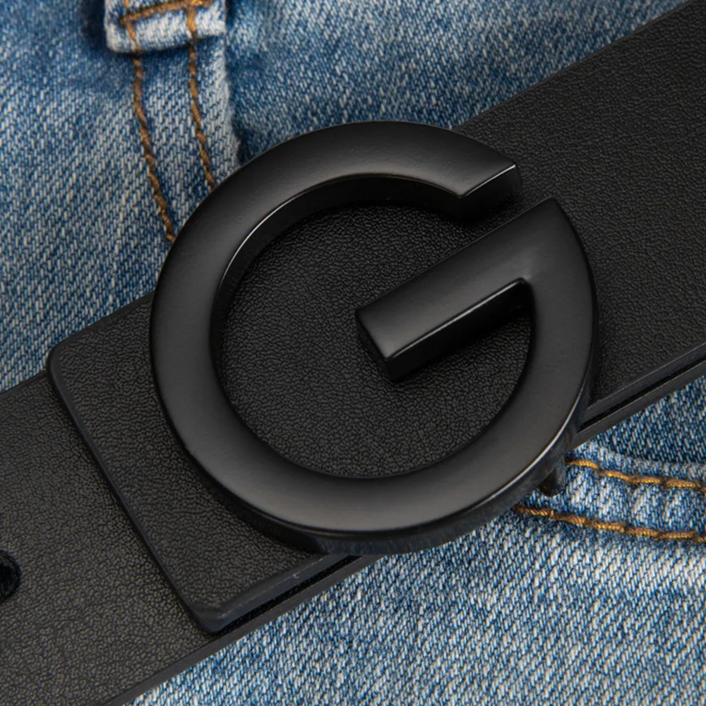 Luxury Brand Unisex Belt 3.8cm Smooth Buckle High Quality Leather Strap for Men And Women Fashionable Waist Accessory